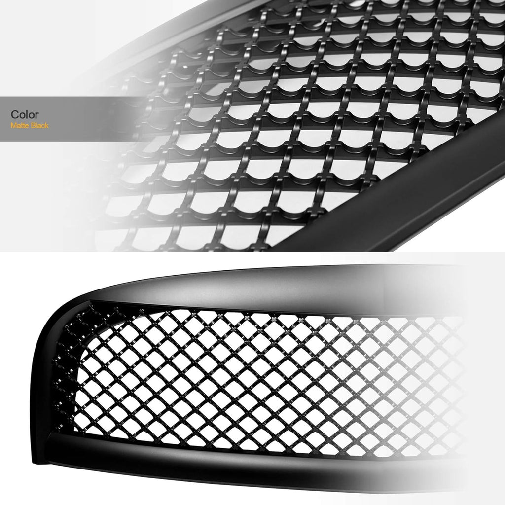 Matte Black Mesh Front Hood Bumper Grille Pack of 2 I592384