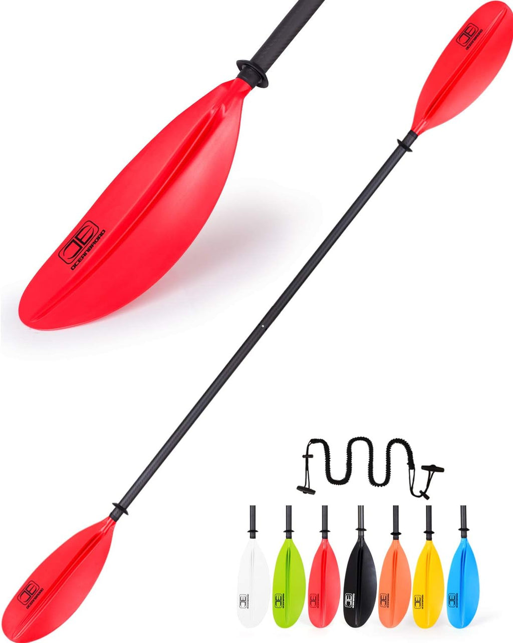 Carbon Shaft Kayak Paddle with Leash, Pack of 2 A247014