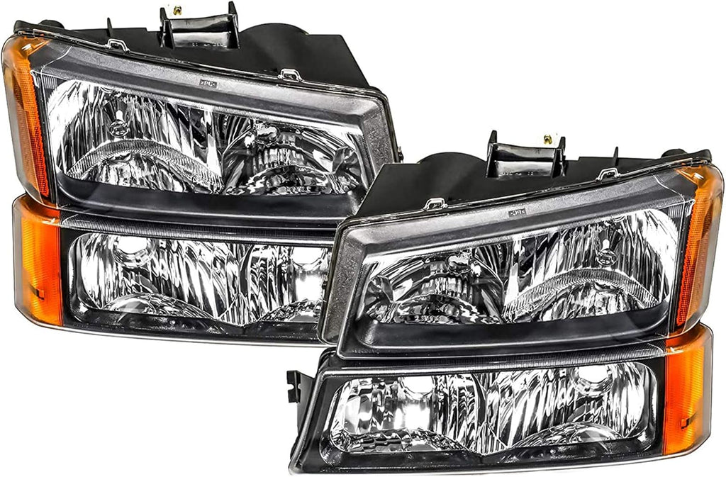 Black Housing Headlight Assembly Pack of 2 F251096