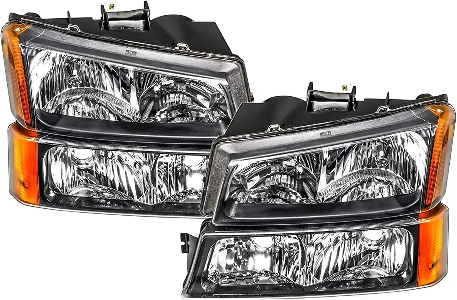 Black Housing Headlight Assembly Pack of 2 F251096