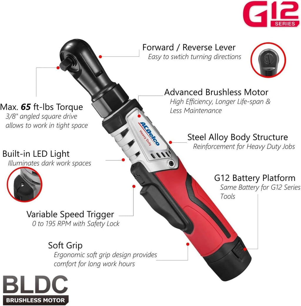 12V Cordless Li-ion Mini Polisher, Impact Wrench & Ratchet Wrench Combo Tool Kit with 2 Batteries W86933