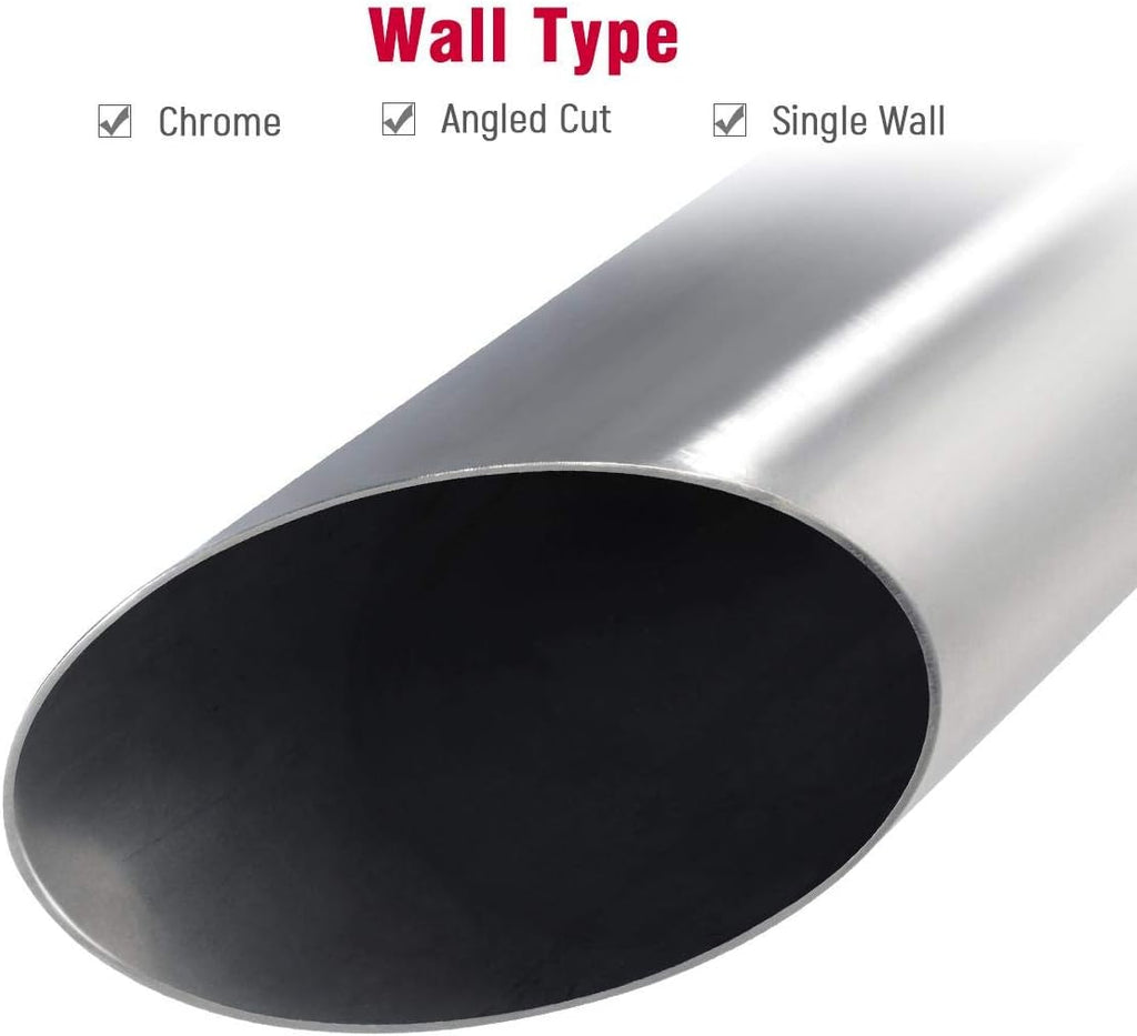 2 PCS Stainless Steel Weld-On Exhaust Tips 18" Long I486782