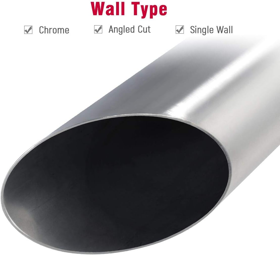 2 PCS Stainless Steel Weld-On Exhaust Tips 18" Long I486782