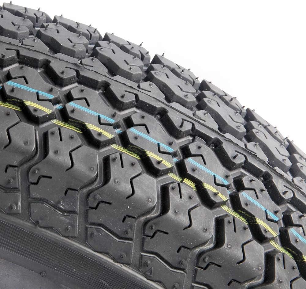 2pcs Trailer Tire with Rim ST175/80D13 5 Lug White Spoke 6Ply Bias Tires C8848