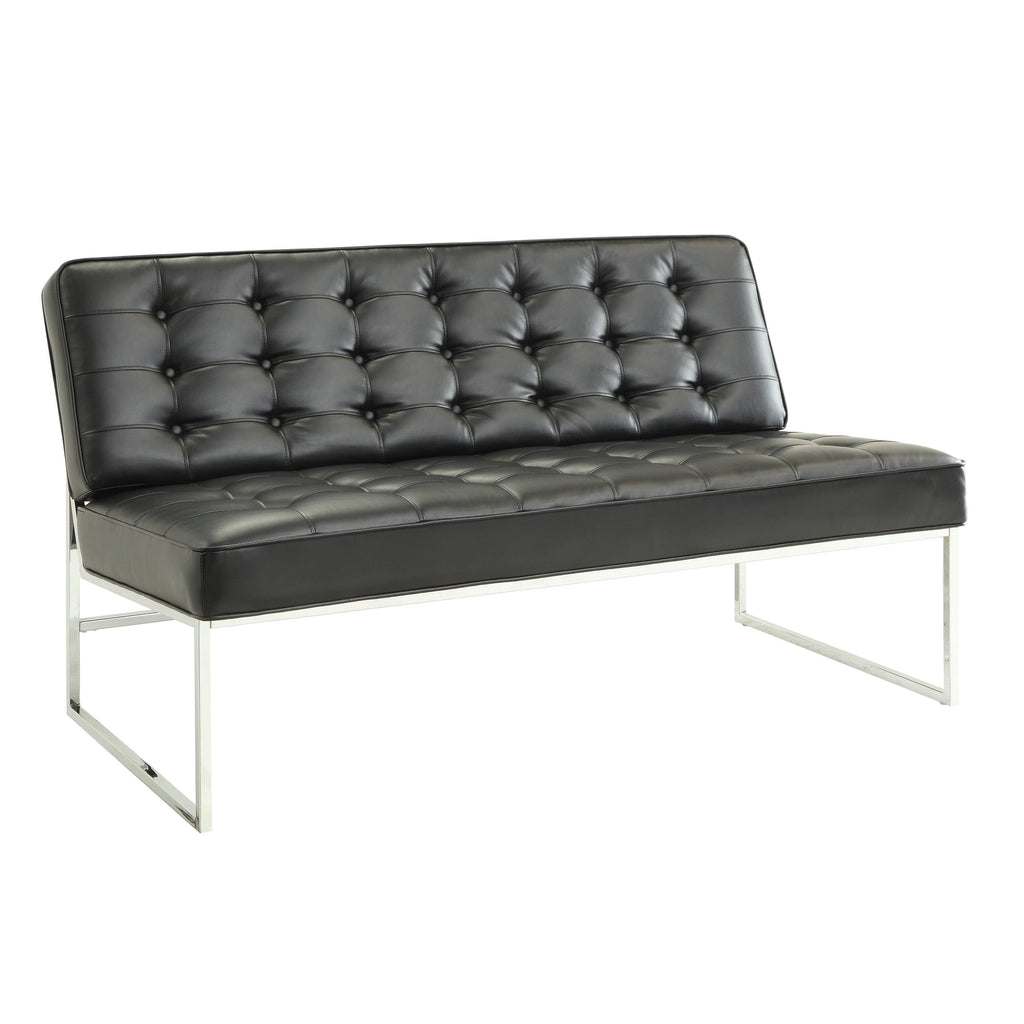 Klein Charcoal Loveseat with Chrome Base T582722