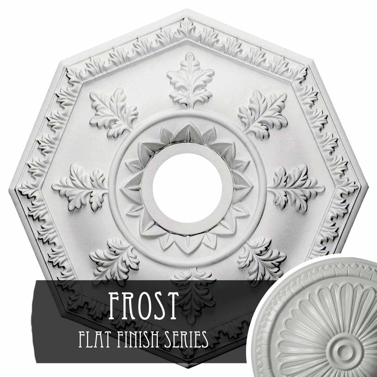 18x22OD x 3 1/2x22ID x 1 1/2x22P Hand-Painted Frost Ceiling Medallion E458563
