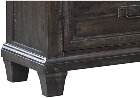 Solid Acasia Wood Nightstand in Smokey Gray Oak J62290