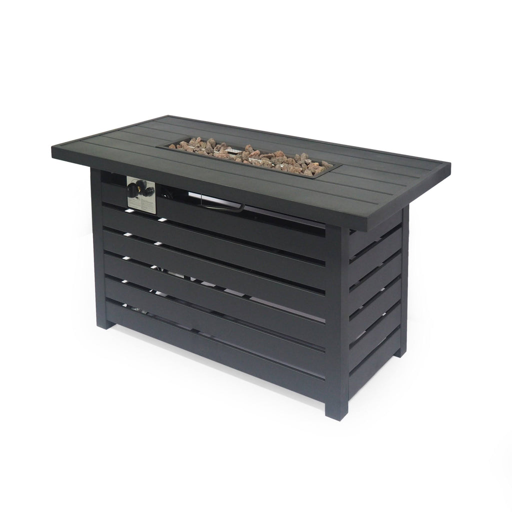 Matte Black Rectangular Iron Fire Pit S158