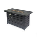 Matte Black Rectangular Iron Fire Pit S158