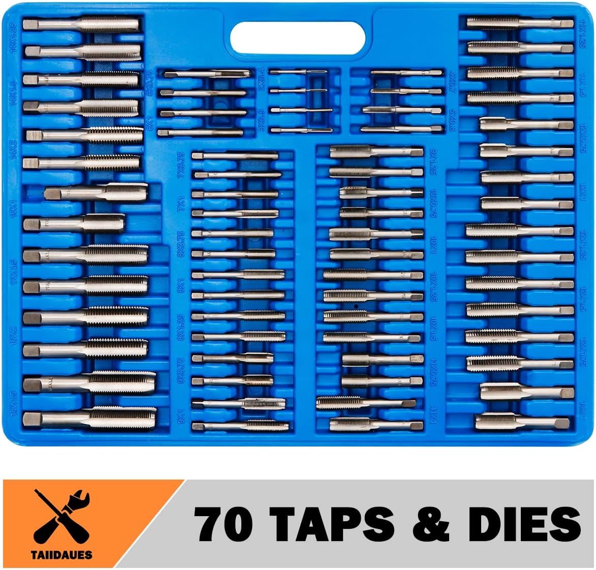 110 Piece Hardened Alloy Steel Metric Tap And Die Threading Tool Set with Storage Case R26232