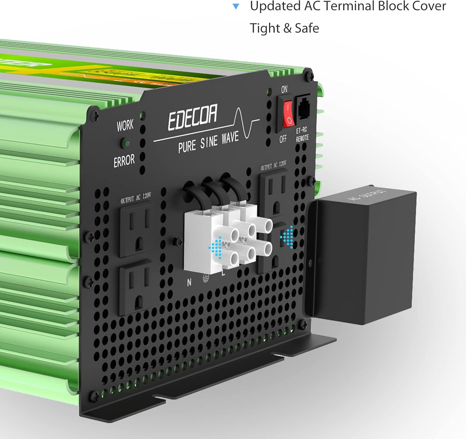 3500 Watt 24V Pure Sine Wave Power Inverter DC 24V to 120V 110V AC with LCD AC Terminal Block B337224