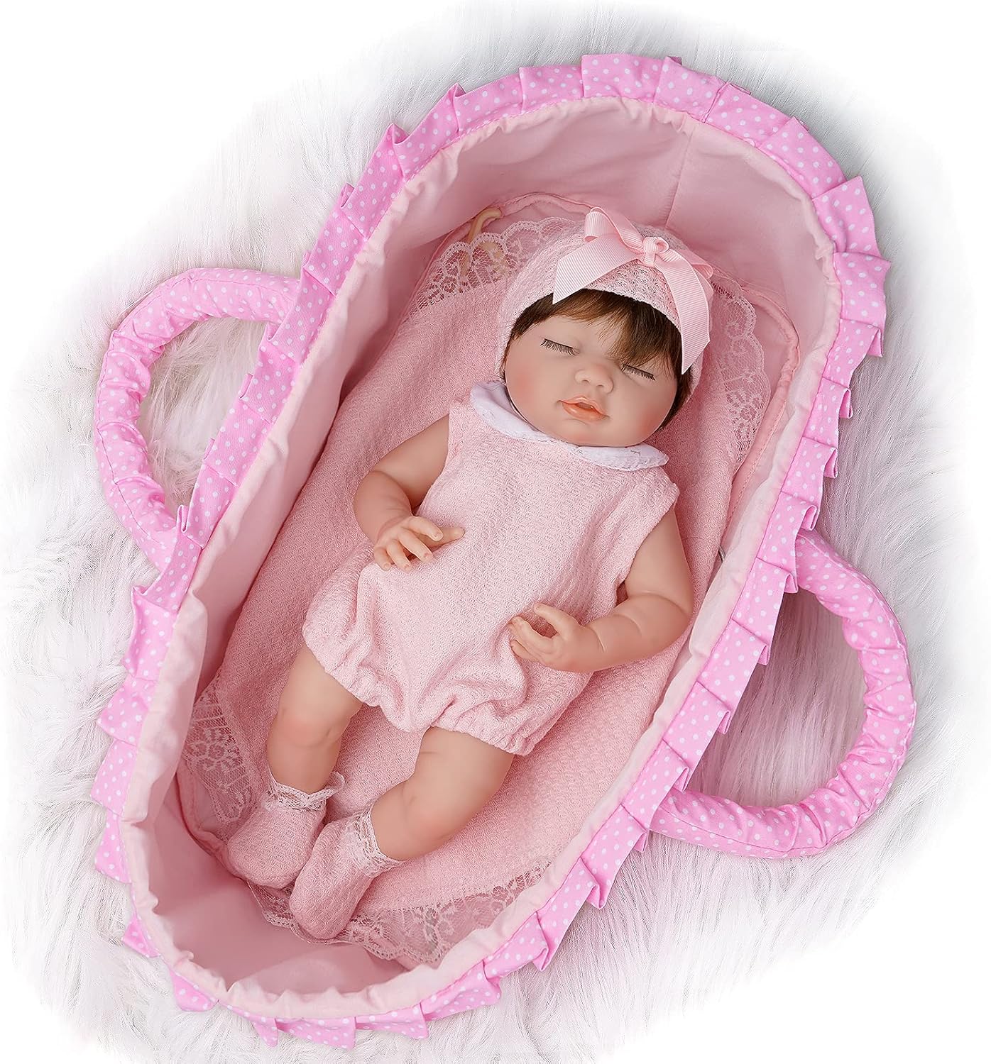 16 Inch Realistic Silicone Reborn Baby Doll in Pink Pajamas H86931