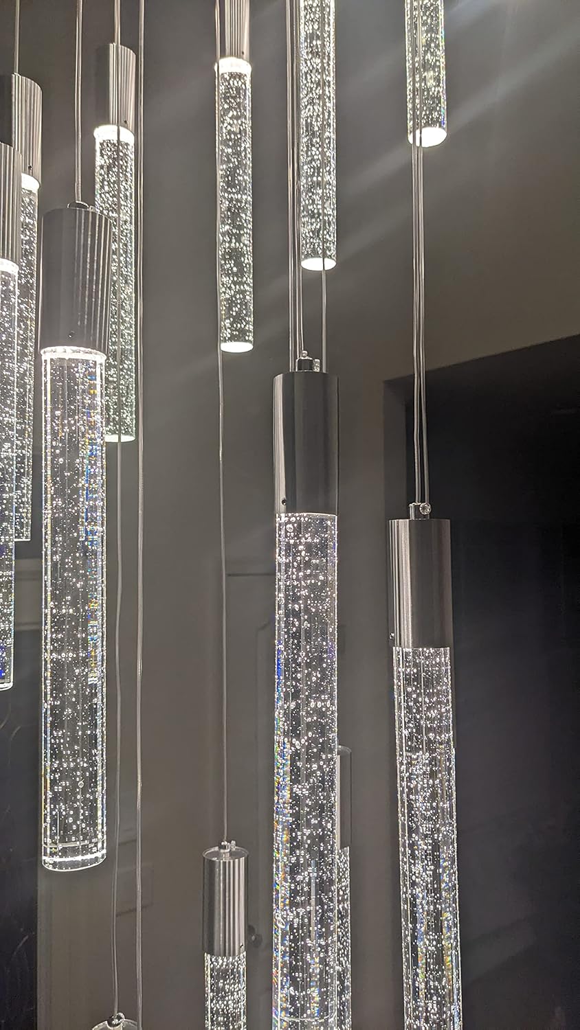 24-Lights Silver Chrome Modern Dimmable Crystal Chandelier Q77426
