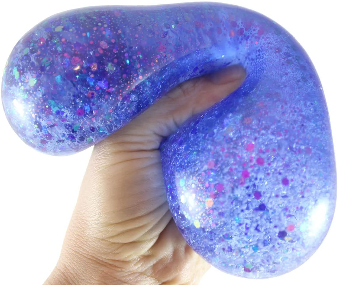 1 Jumbo 4" Metallic Glitter Gel-Filled Squeeze Stress Ball J9756