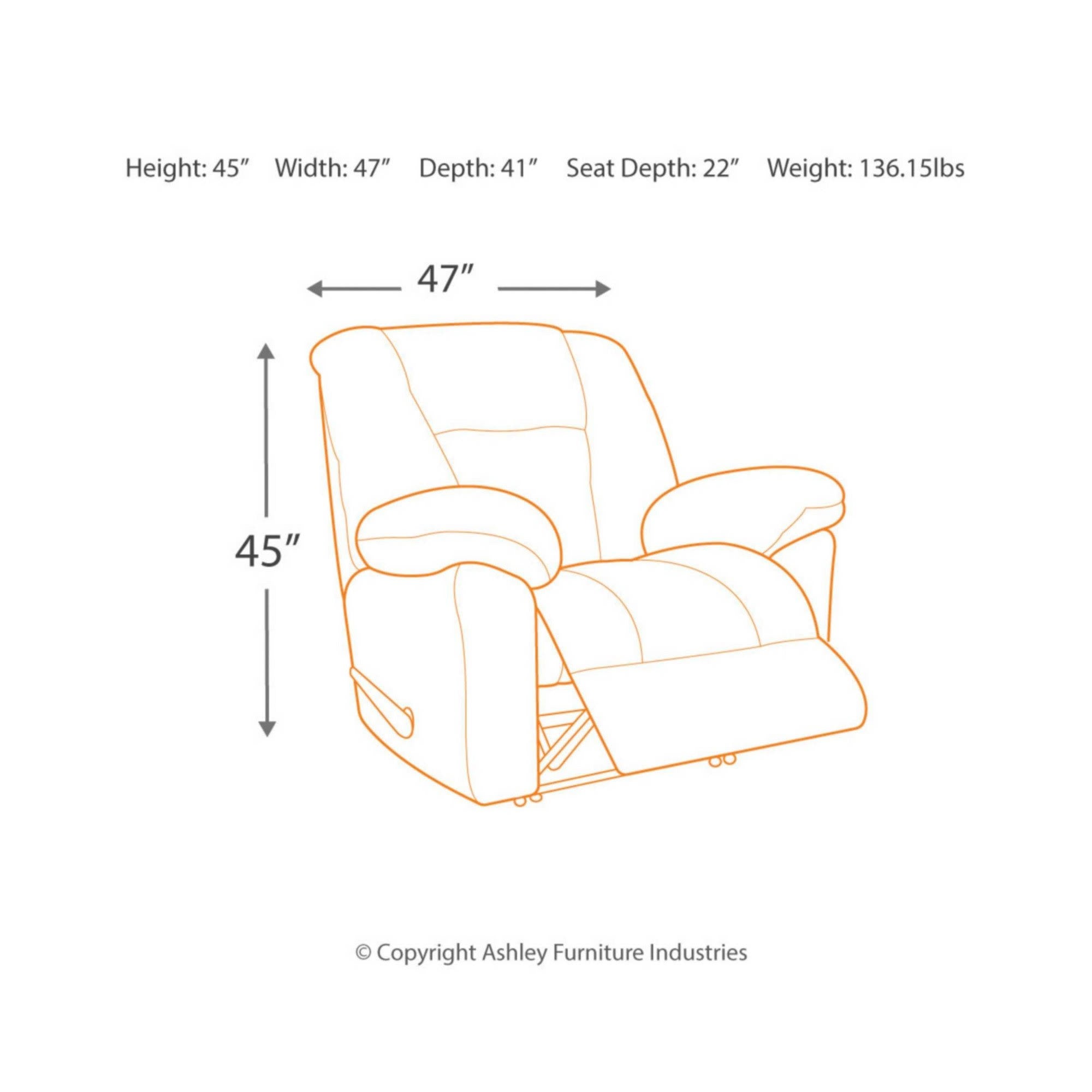 Taupe Zero Wall Recliner J8740