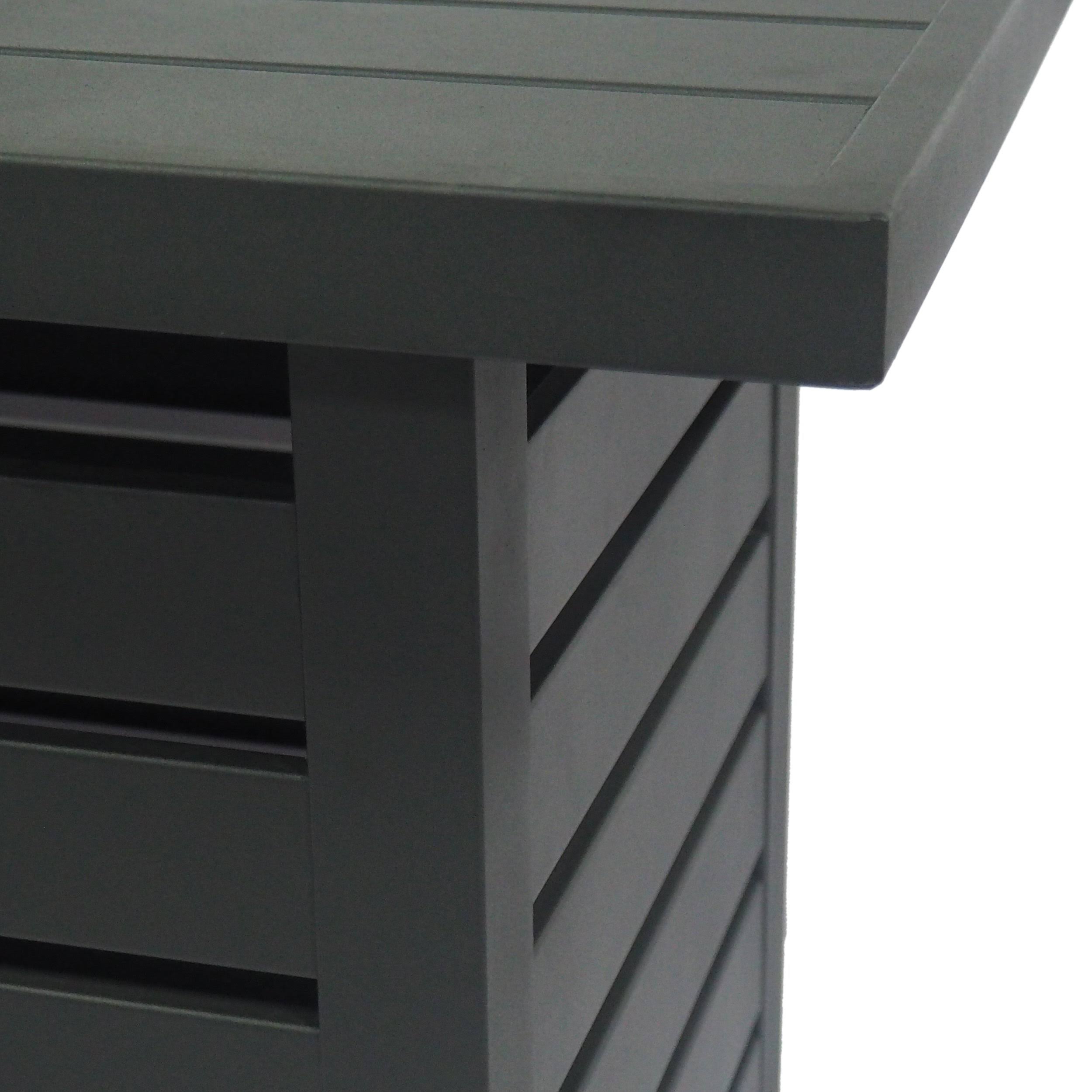 Matte Black Rectangular Iron Fire Pit S158