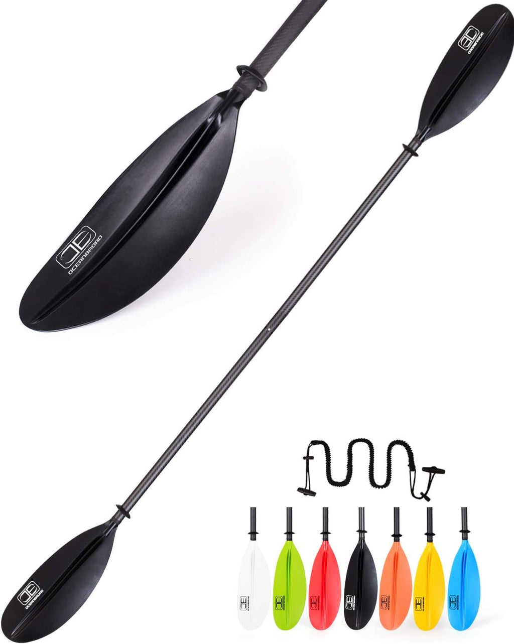 Carbon Shaft Kayak Paddle with Leash, Pack of 2 A247014