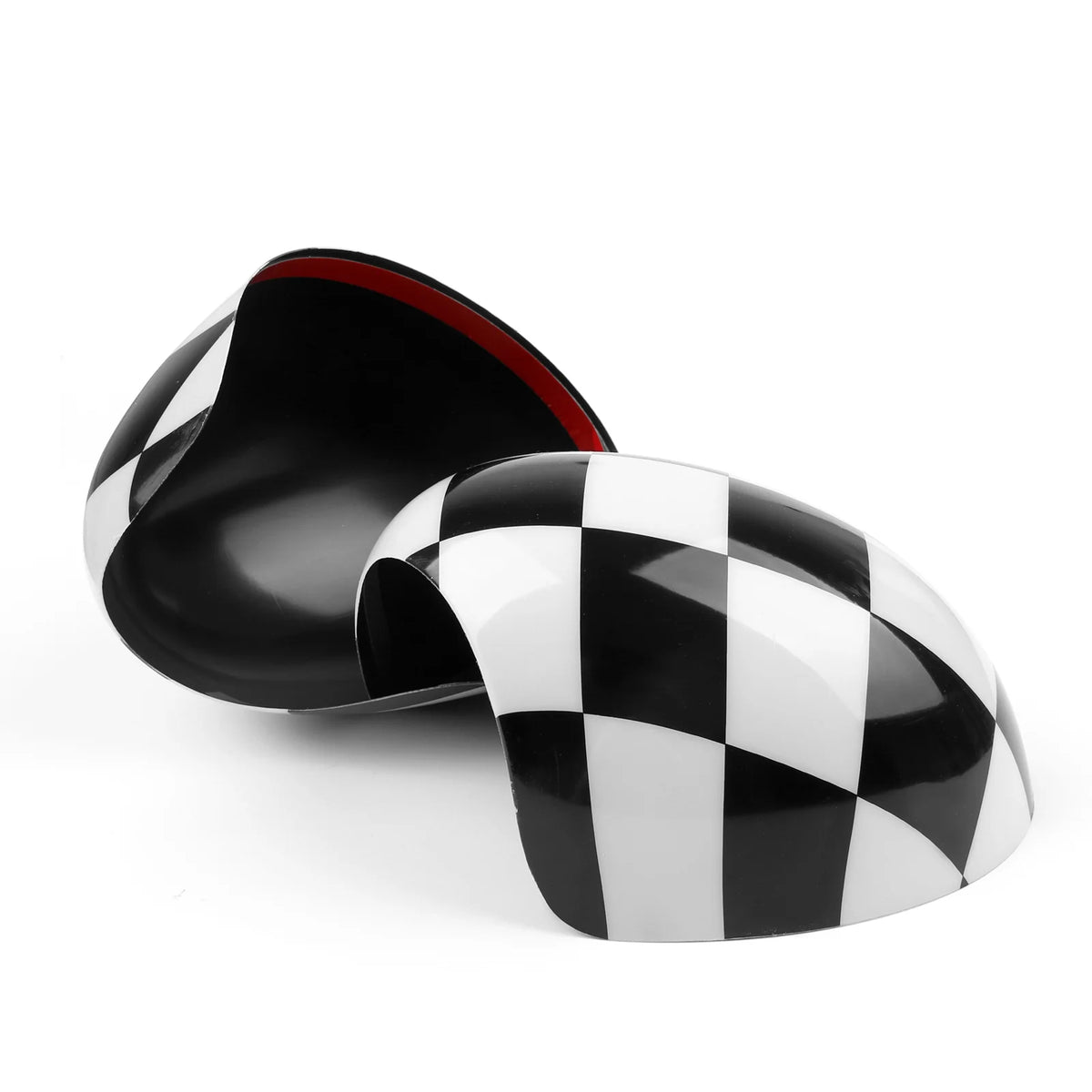 2 x Checkered Mirror Covers for MINI Cooper D1428