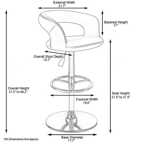 Dark Blue Adjustable Height Swivel Armless Bar Stool E684