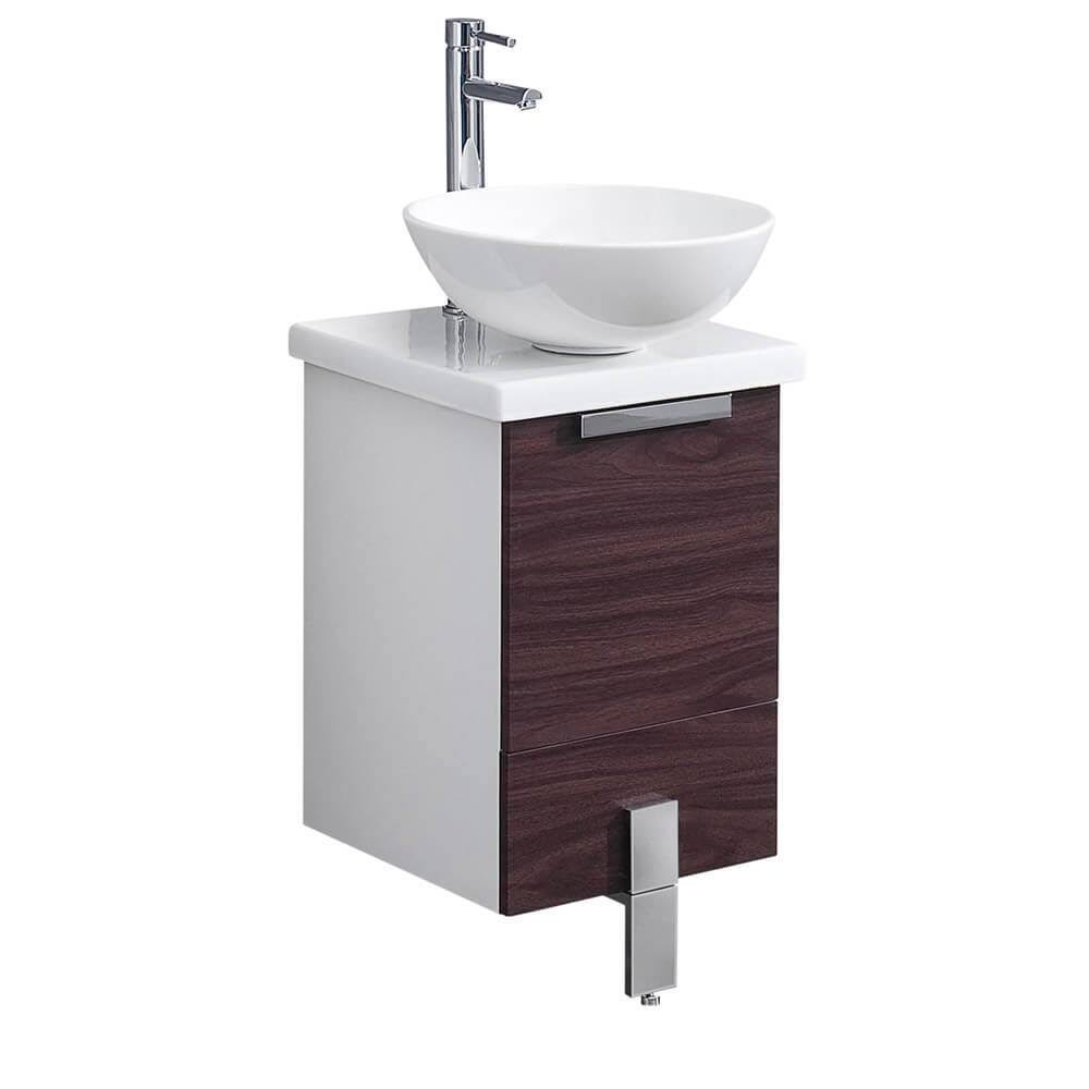 16x22 Dark Walnut Bathroom Cabinet with Top and Vessel Sink A868608