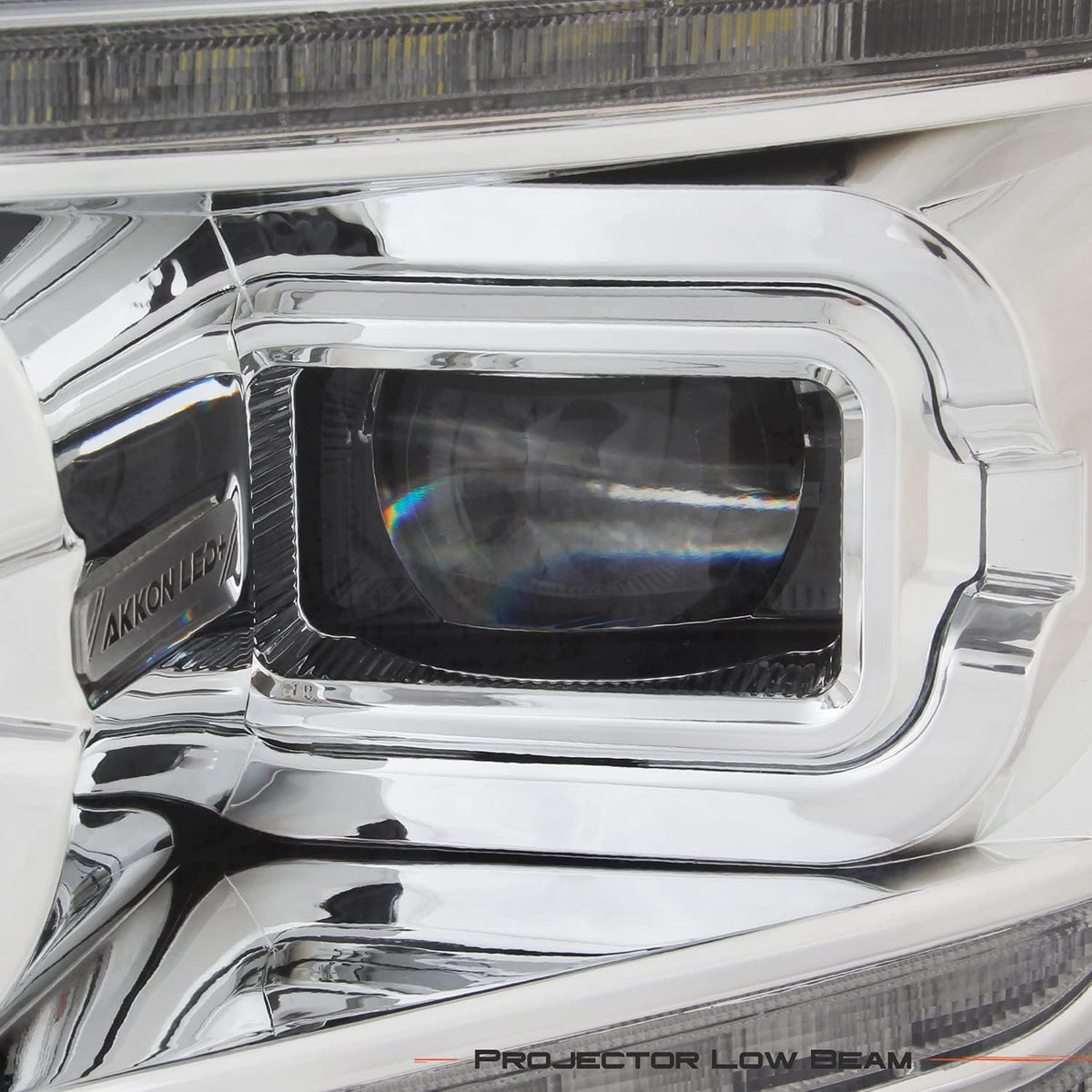 Chrome Housing Dual Projector Full-LED Sequential Light Bar Headlights for Dodge RAM 1500 U871408