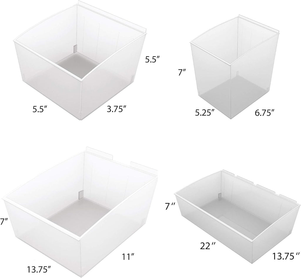 18-Piece Storage Bin Kit for PVC Slatwall B2637