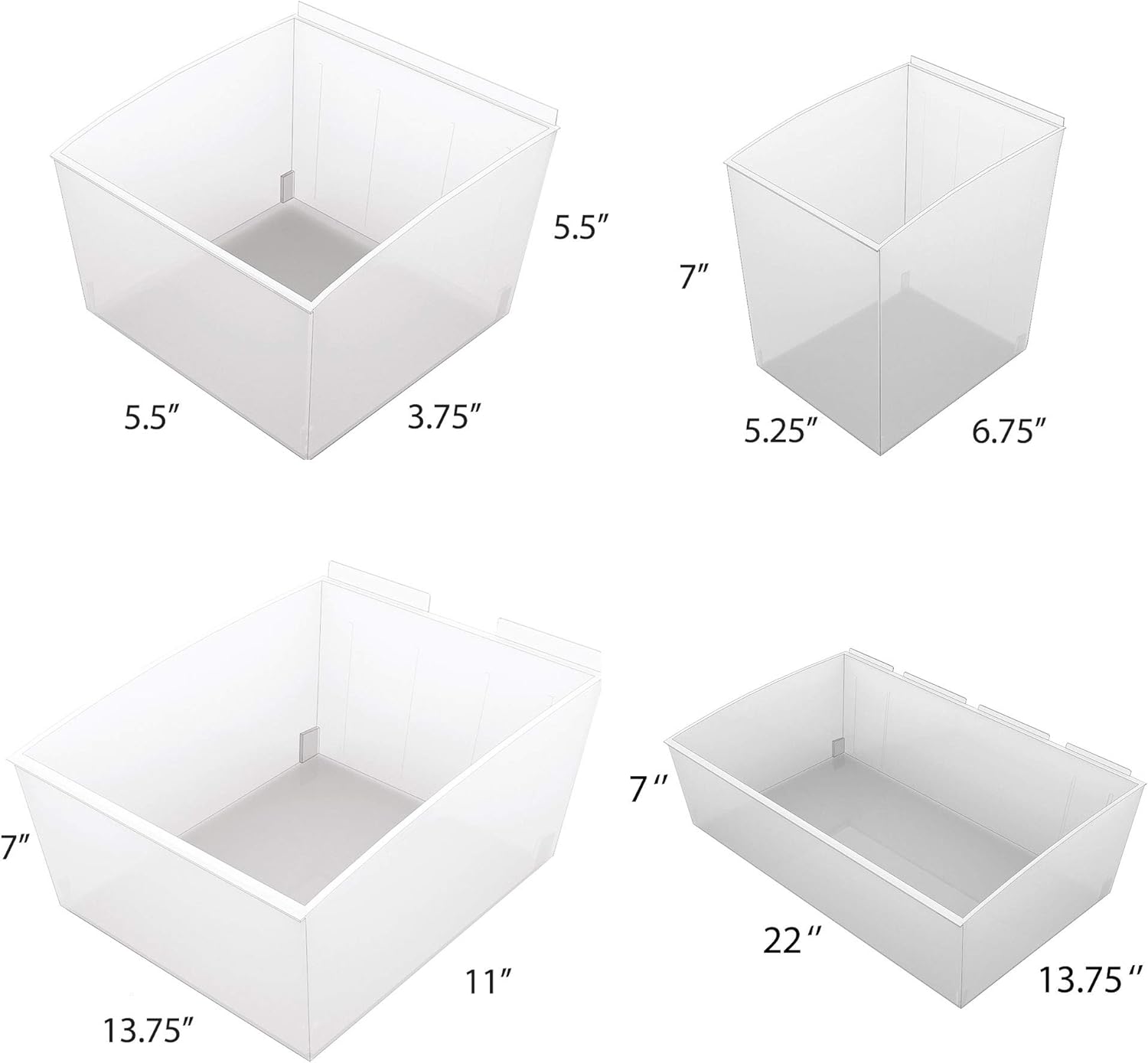 18-Piece Storage Bin Kit for PVC Slatwall B2637