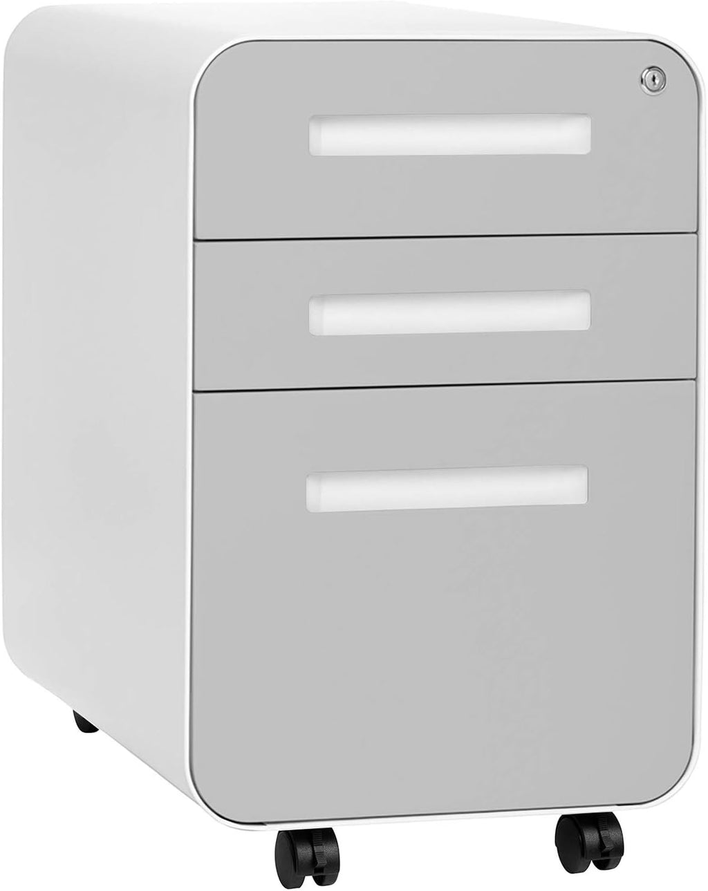 3-Drawer File Cabinet White/Red M600654