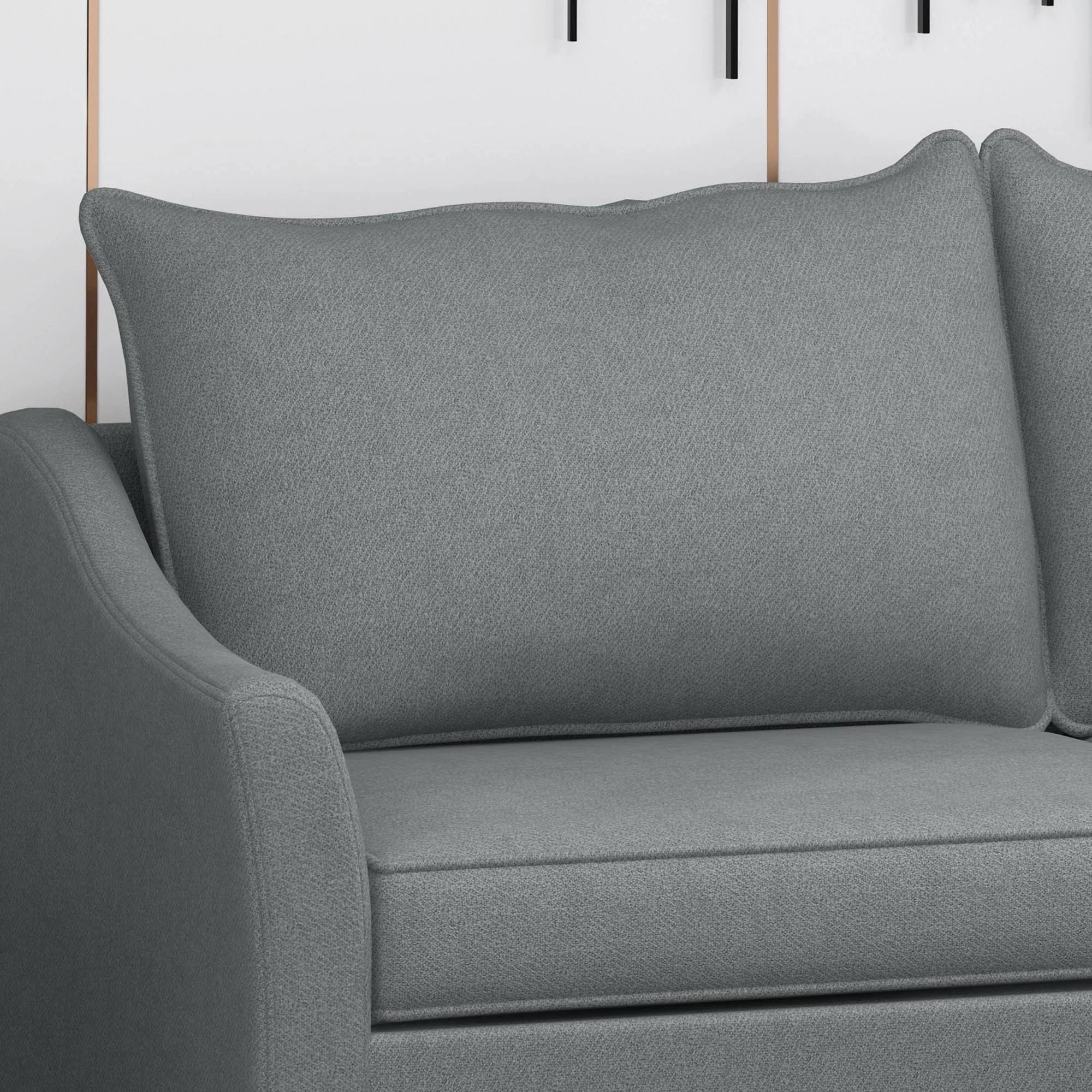 Charcoal Fabric 3 Seater Sofa C6335