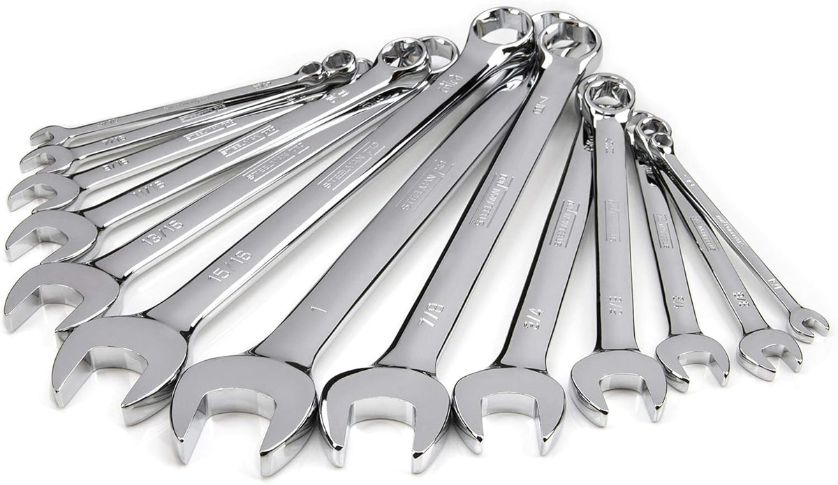 13-Piece SAE 6-Point Combination Wrench Set, Full Polish Chrome Z1531