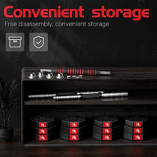 44Lbs 66Lbs 88Lbs 3 in 1 Adjustable Weights Dumbbells Barbell Set S874