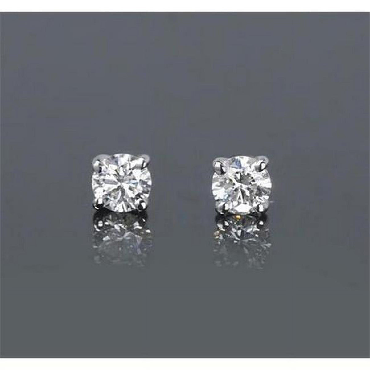 14K White Gold Diamond Stud Earrings C380298