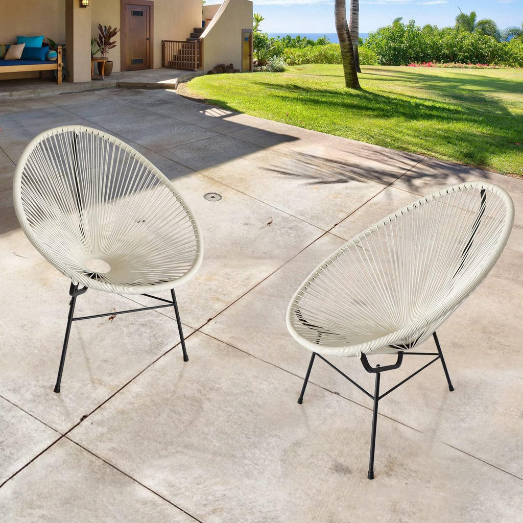 Set of 2 All-Weather Acapulco Chair with Flexible Rope and Heavy Duty Frame H5245