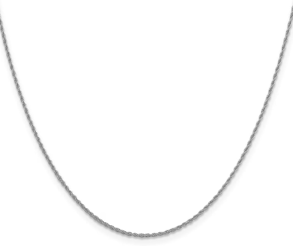 Solid 14K White Gold 1.5mm Loose Rope Chain - 24" P543472