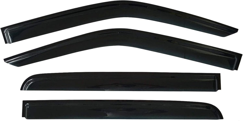 Dark Tinted Tape-On Side Window Vent Visor Deflectors Rain Guards Pack of 2 O59744