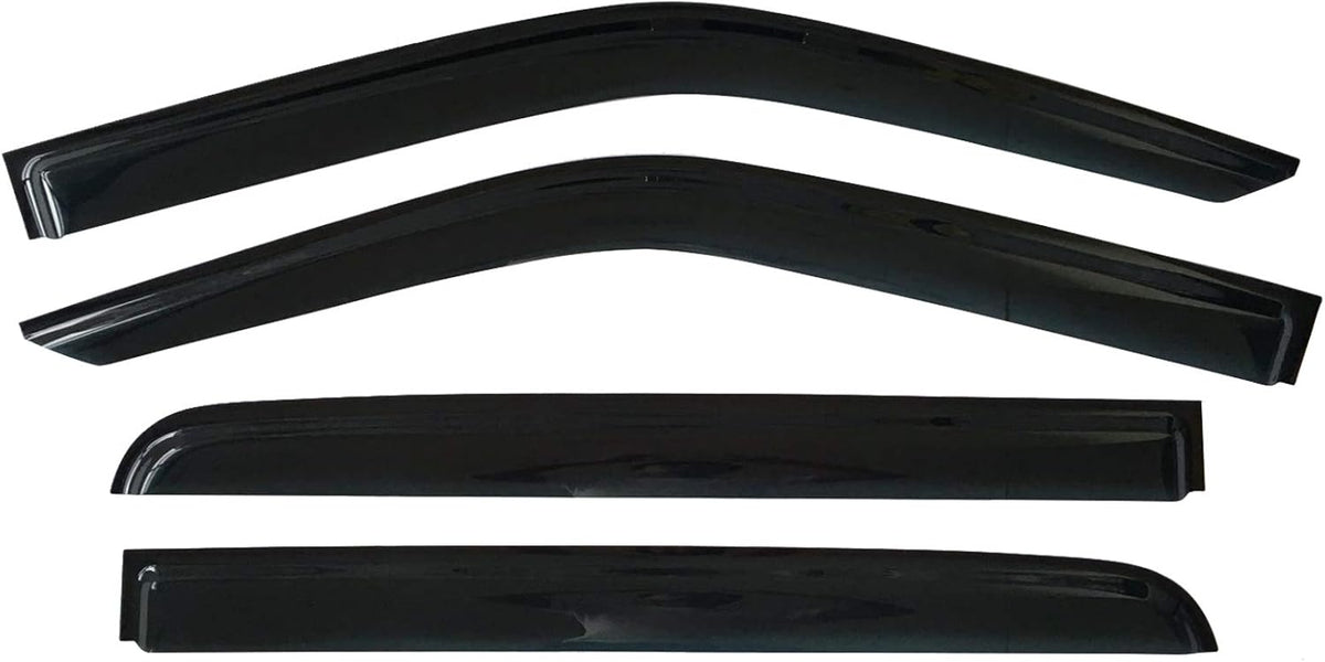 Dark Tinted Tape-On Side Window Vent Visor Deflectors Rain Guards Pack of 2 O59744