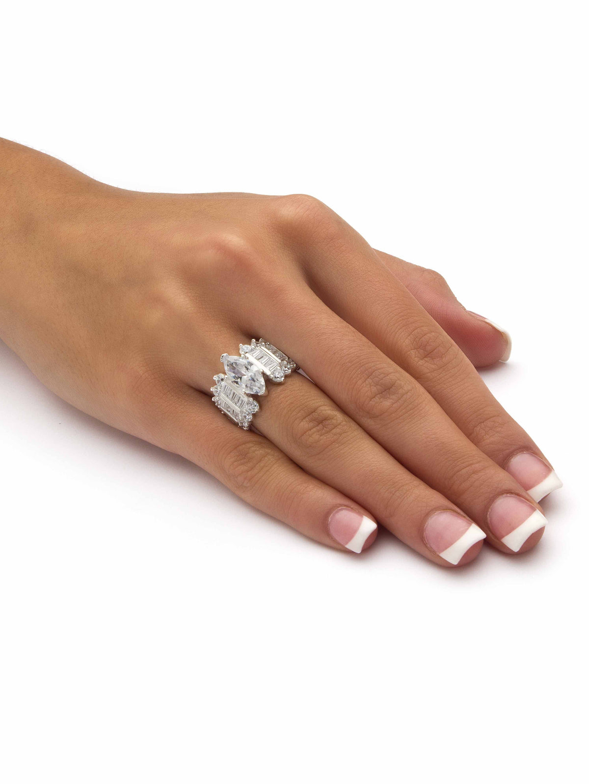 6.55 TCW Marquise-Cut Cubic Zirconia Ring in Sterling Silver Y19806