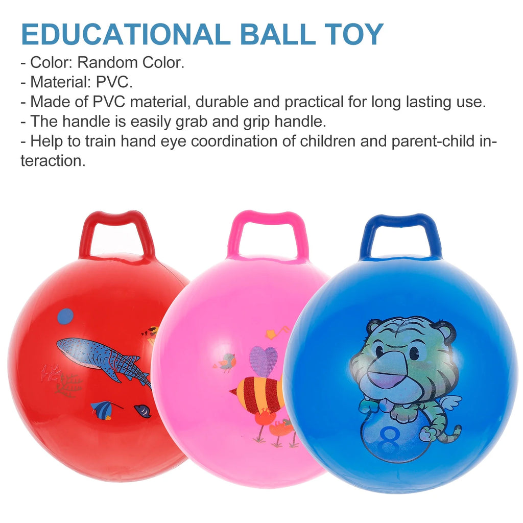 3Pcs Inflatable Hopper Balls with Handle Y86397