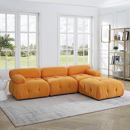 Beige Corduroy Modular Sectional Sofa G5644
