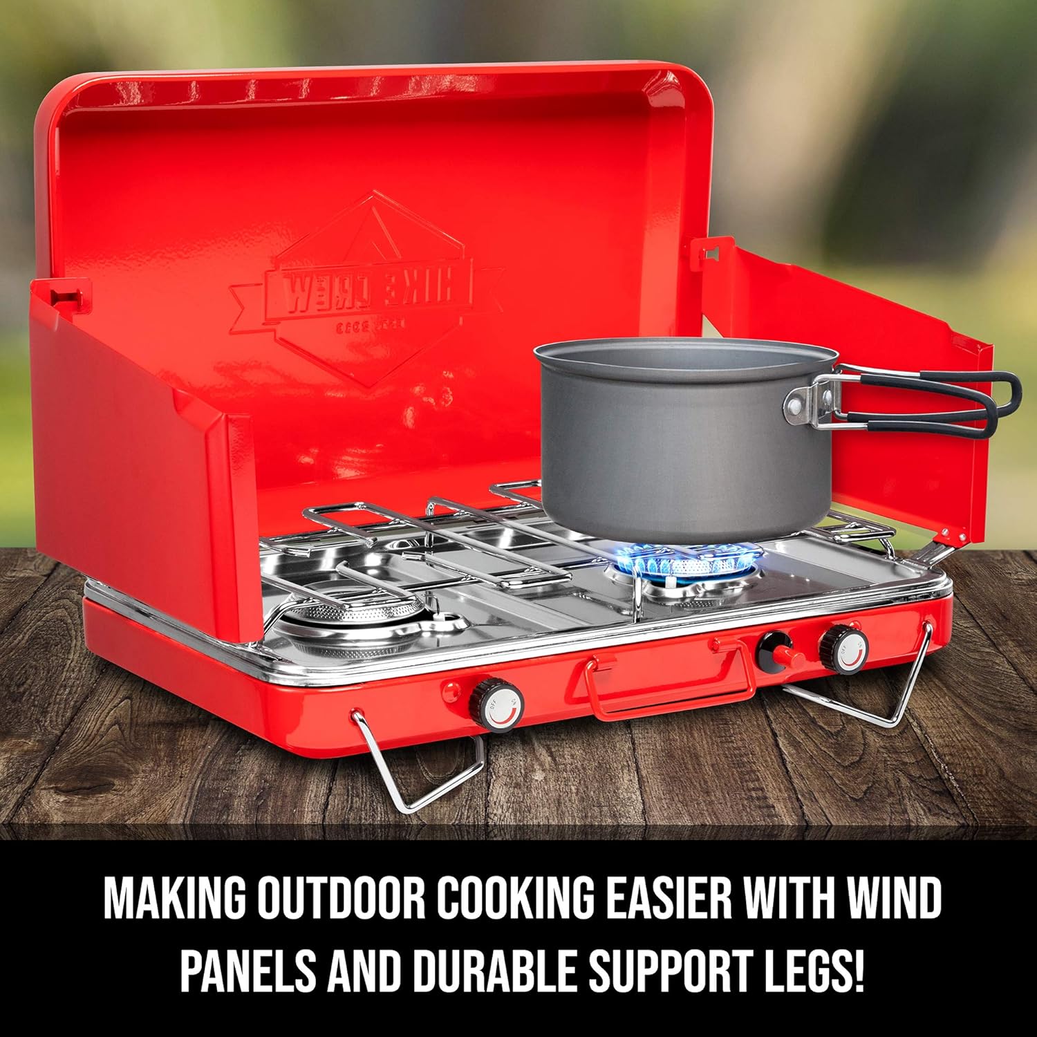 20,000 BTU Portable Propane 2 Burner Stovetop P373830