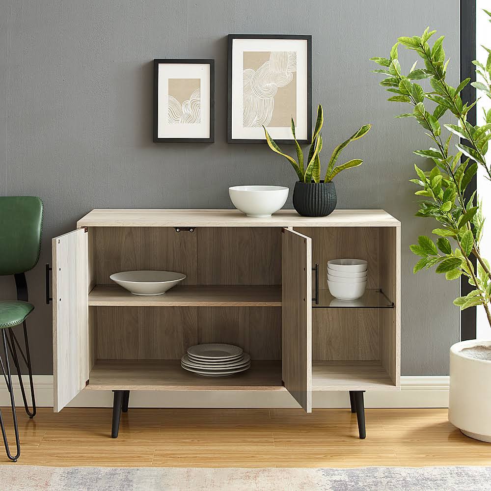 44” Modern Asymmetrical Buffet with Glass Shelf H482