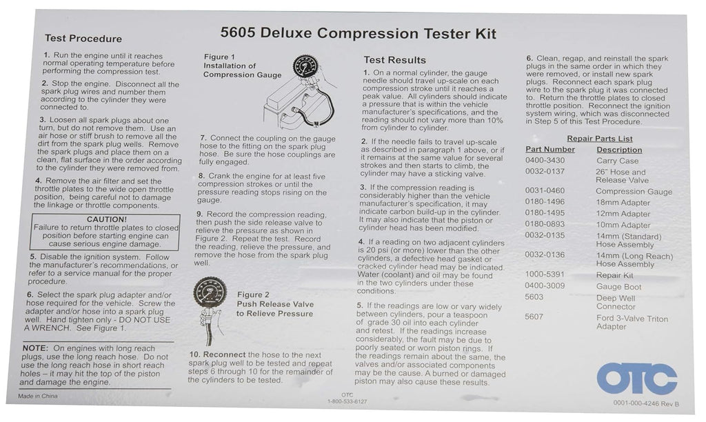 Deluxe Compression Tester Kit with Carrying Case K62714