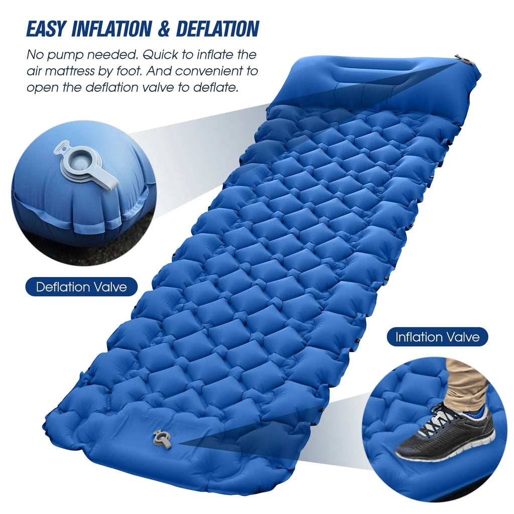 Lightweight Camping Mat with Air Pillow Waterproof Sleeping Pad E534