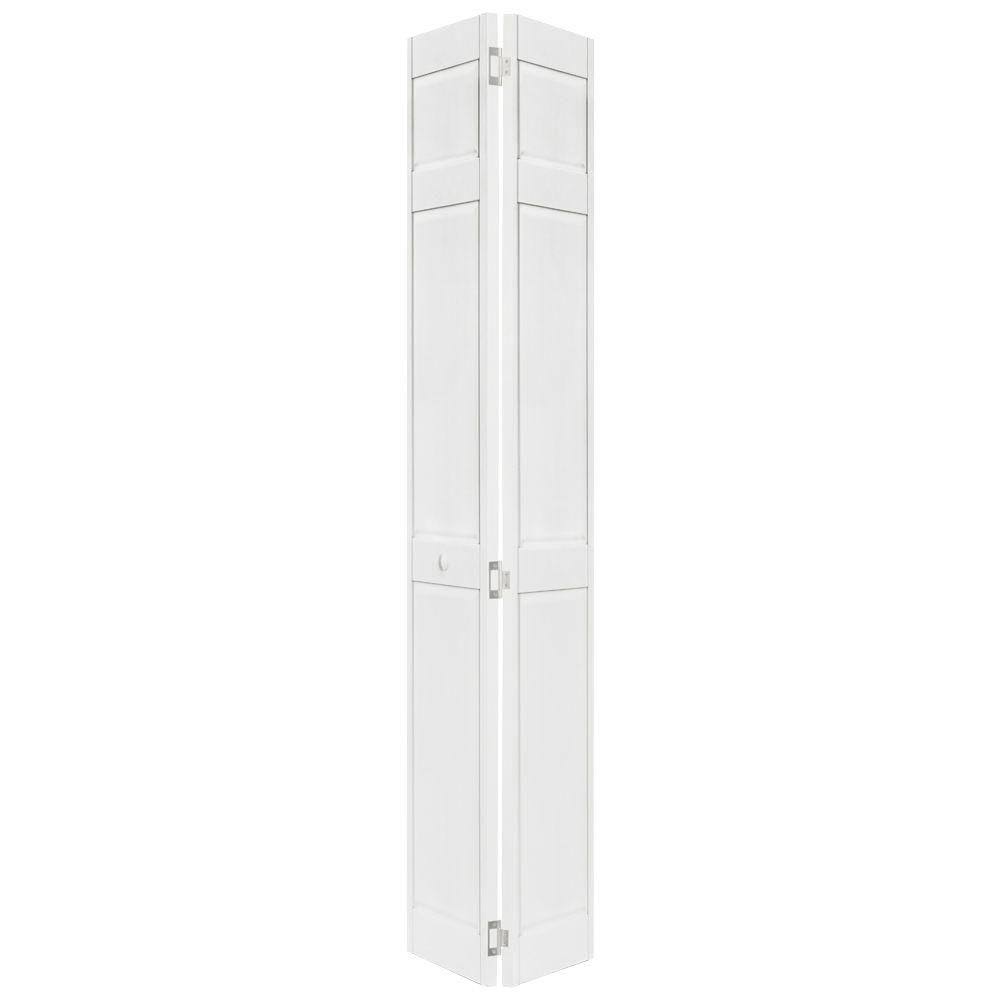 6-Panel White PVC Composite Bi-Fold Door Z1860