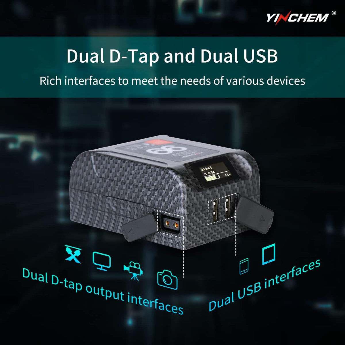 99Wh 14.4V V Mount Lithium-ion Battery with LCD Screen E8651