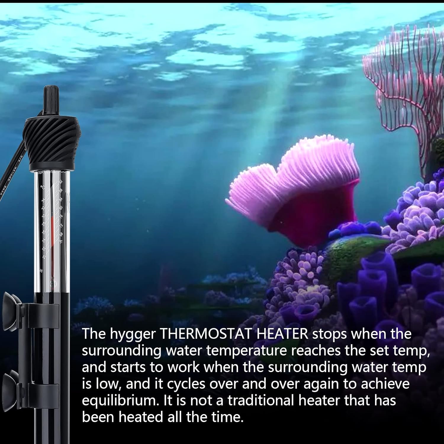 50W Submersible Aquarium Heater with Adjust Knob Suction Cup V986