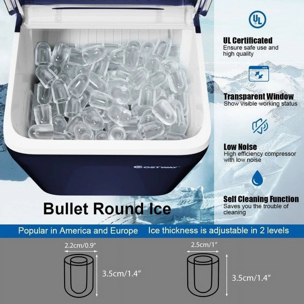 Portable Countertop Ice Maker Machine with Scoop U6089