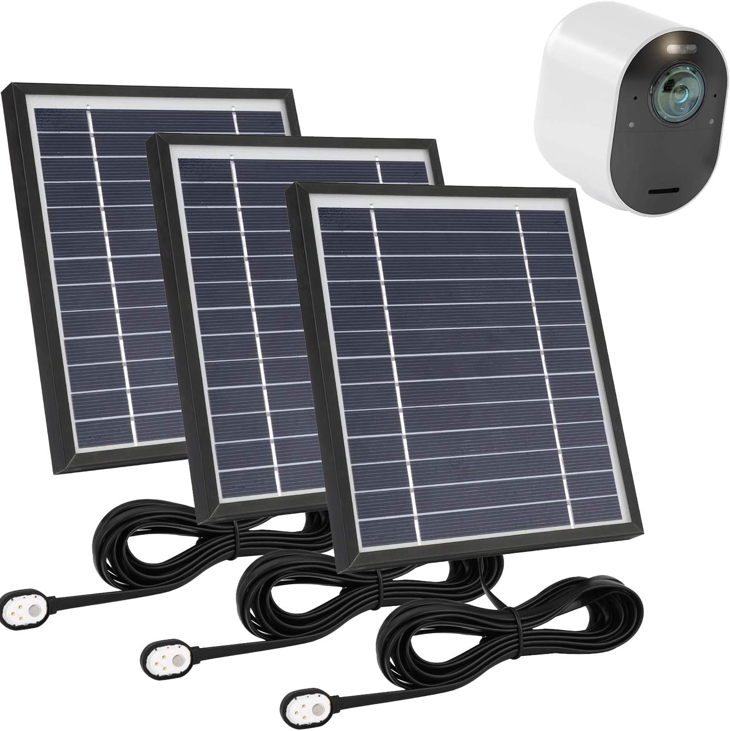 3 Pack Solar Panel Charge with 11.5ft Waterproof Magnetic Power Cable, Adjustable Mount I8412