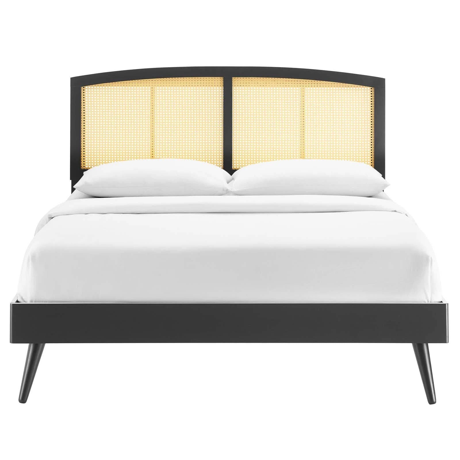 Black Queen Platform Bed with Splayed Legs H6612