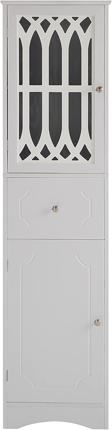 White 16.5" L x 14.2" W x 63.8" H Bathroom Storage Cabinet N563